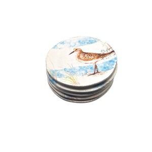 Pier 1 Sandpiper Bird Ceramic Salad Luncheon Plates 8"- Set of 5
